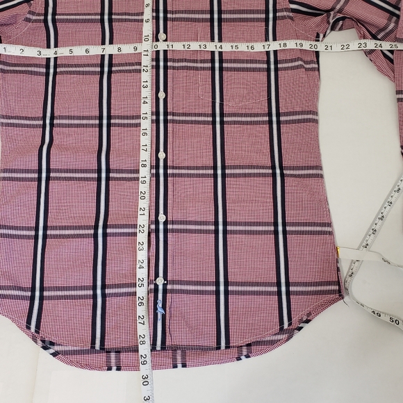 Tailorbyrd long sleeve dress & casual button up shirt Men's small plaid red/blk - Picture 6 of 8